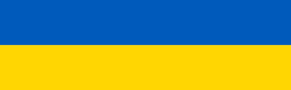 A colour picture of the Ukrainian flag